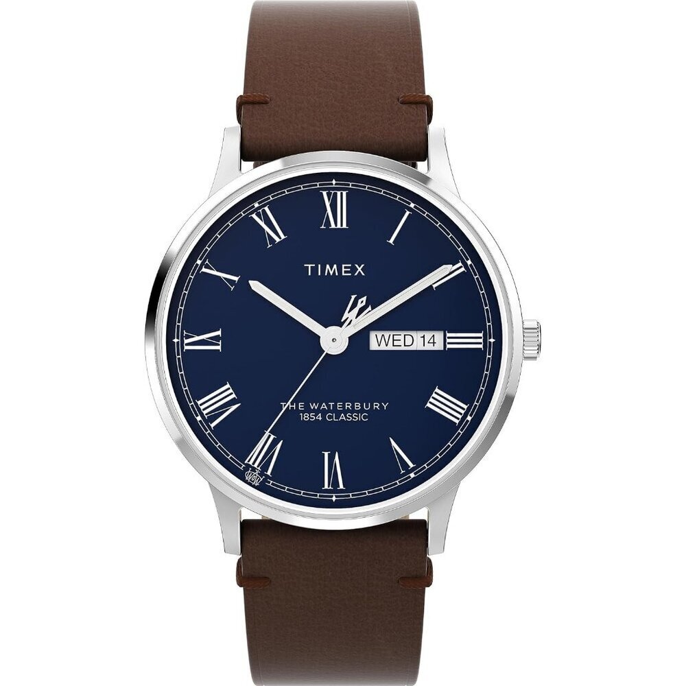 Men’s Brown Blue Stainless Steel Analog Stylish Comfortable Buckle  Wrist Watch